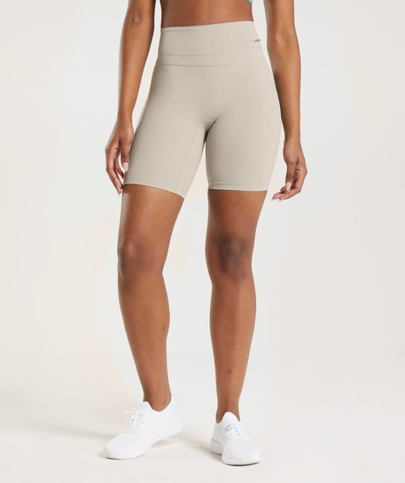 Women\'s Gymshark Whitney Cycling Shorts Beige | NZ 4WSJDV